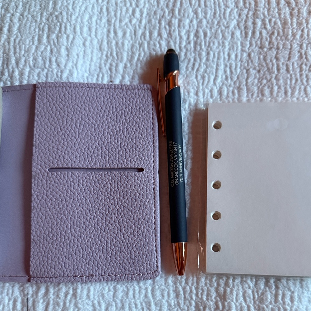 Lilac Faux Leather Mini Ring Planner Cover with Refill Pages - Picture 8 of 13